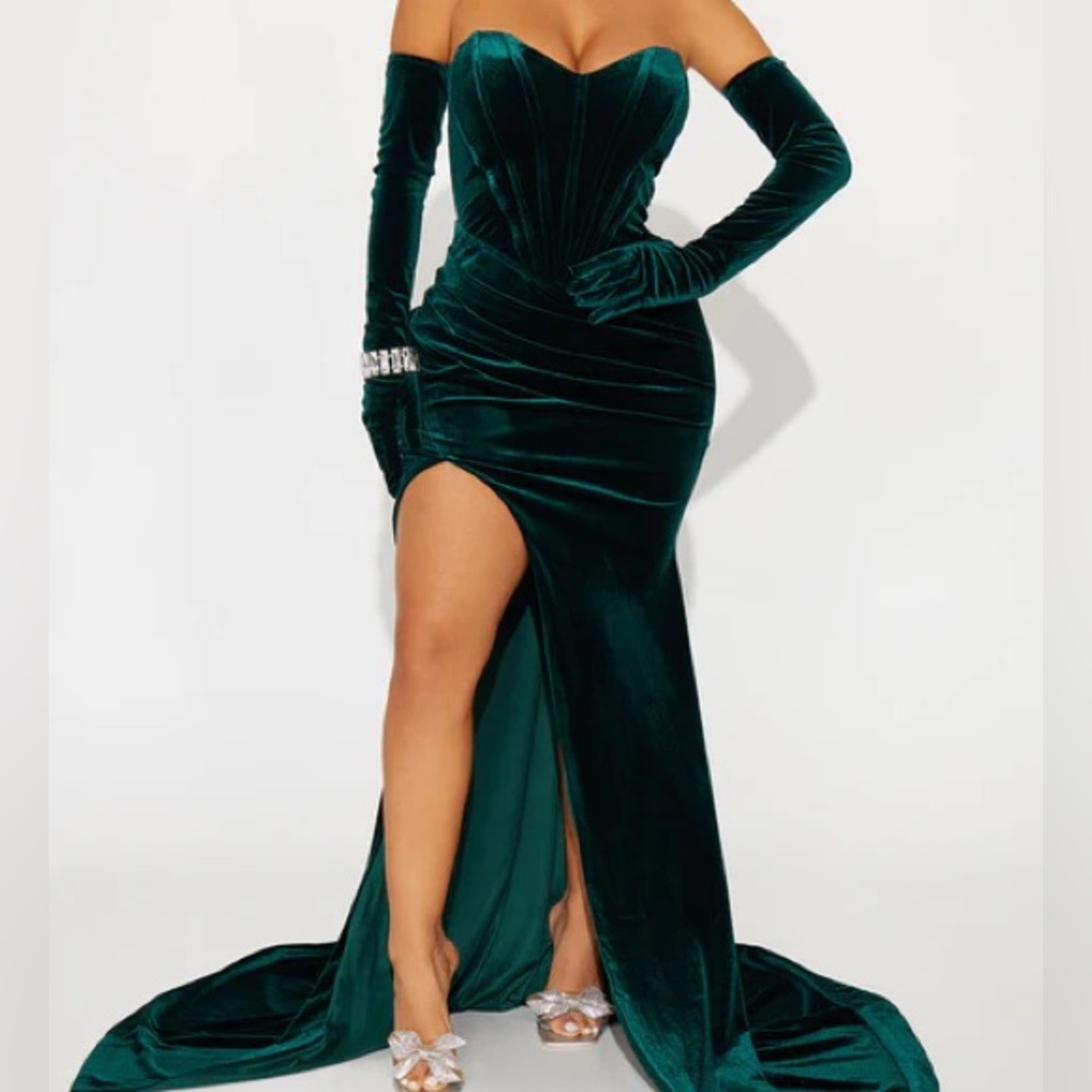 FN Adeline Velvet Gown - Hunter